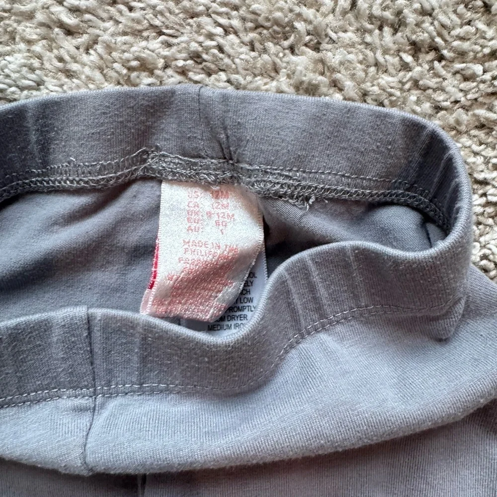 Carter’s Baby Girl Outfit Pink Long Sleeve Top & Gray Leggings Size 12 months